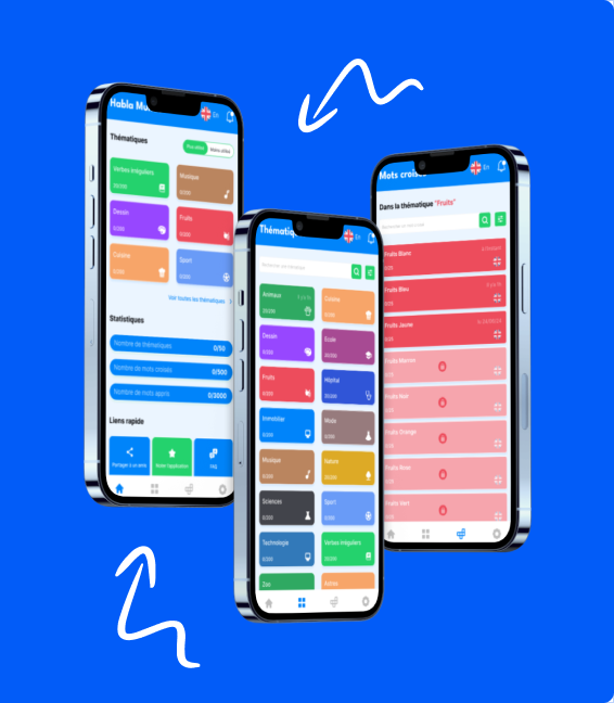 Habla Mundo, application mobile pour apprendre l'anglais avec des mots croisés.